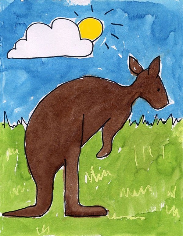 Детский рисунок кенгуру фото