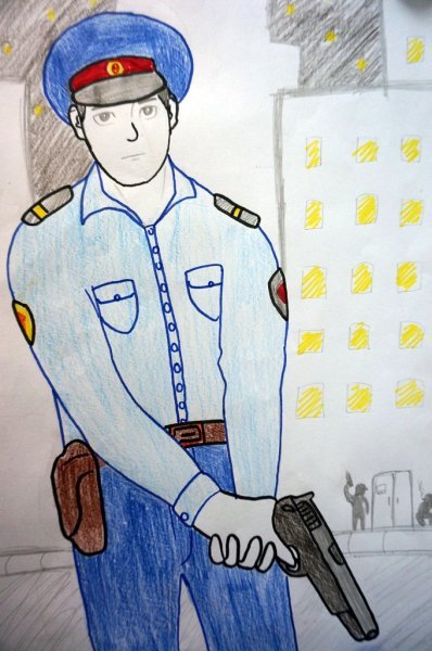 Детский рисунок хочу стать полицейским фото