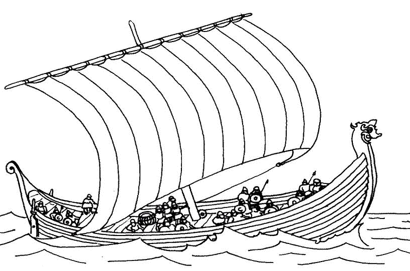 Детский рисунок корабль викингов фото