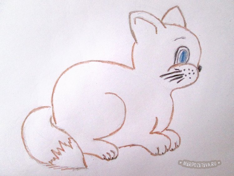 Детский рисунок котенка только простые фото