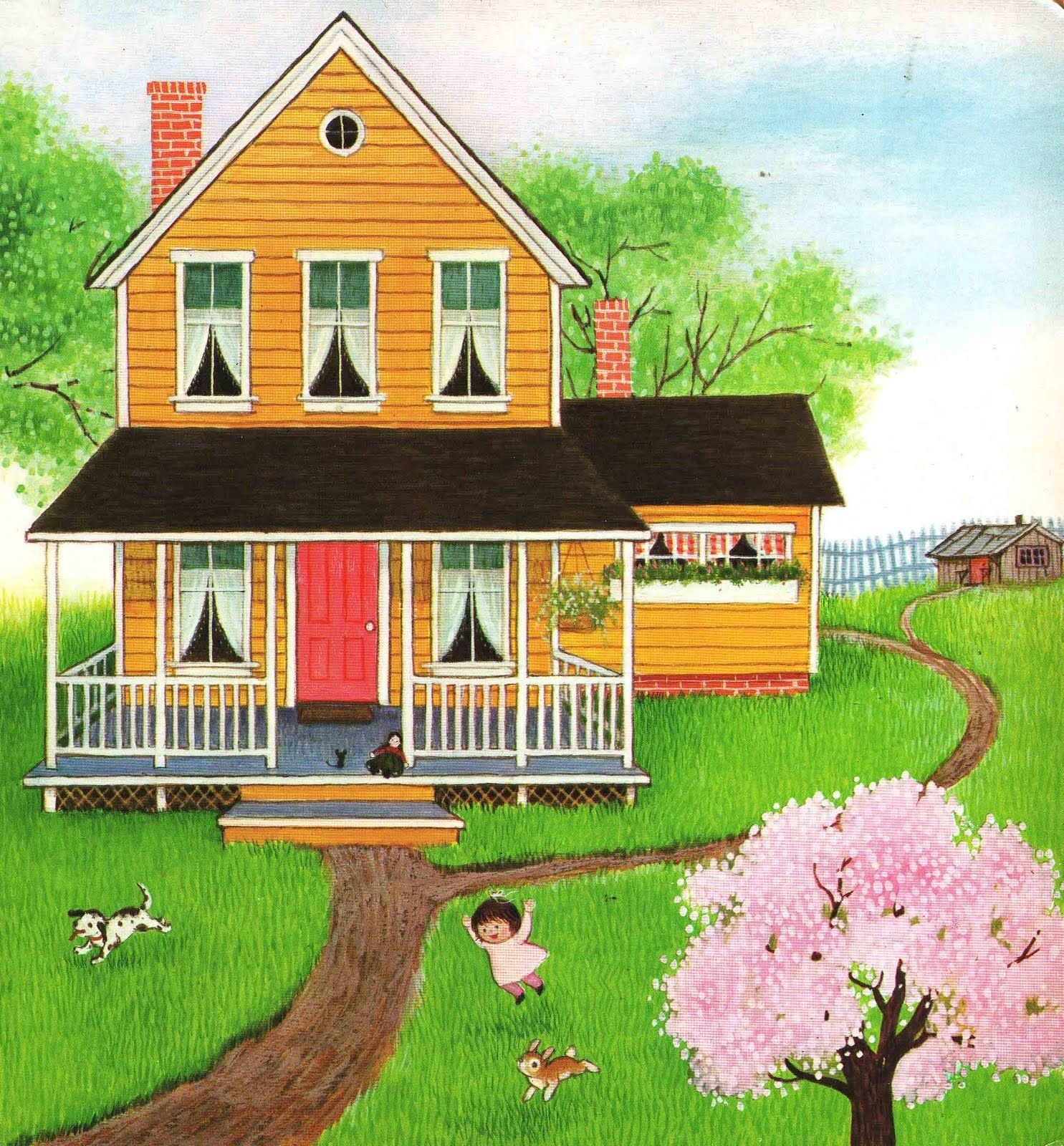 Детский рисунок красивого дома фото