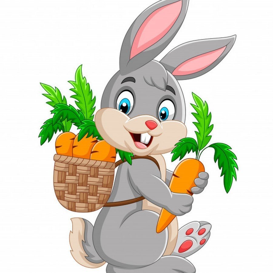 Детский рисунок кролик с морковкой фото