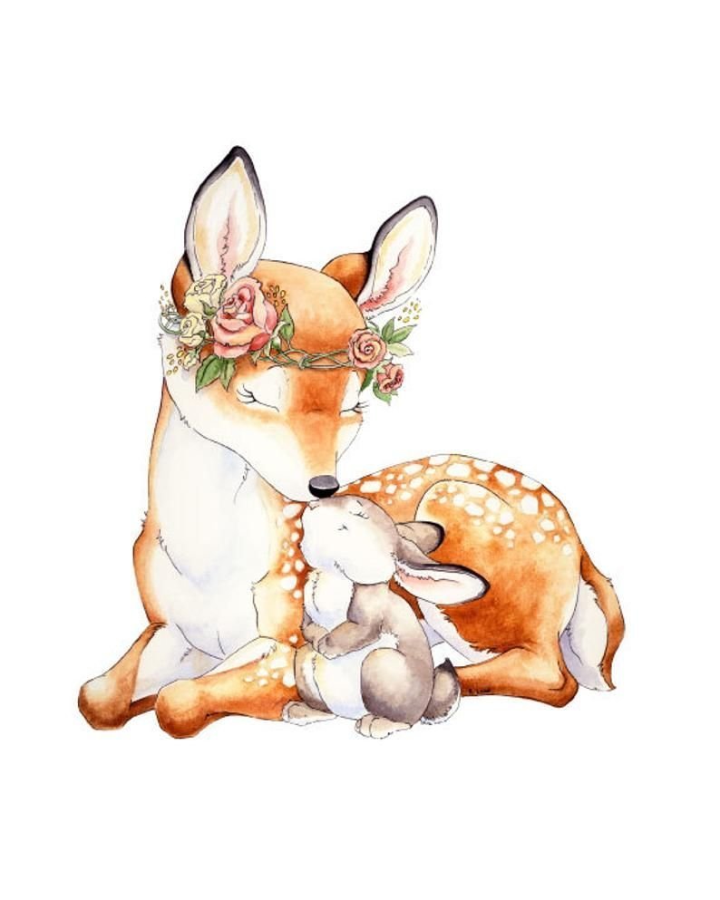 Детский рисунок лисы и зайца фото
