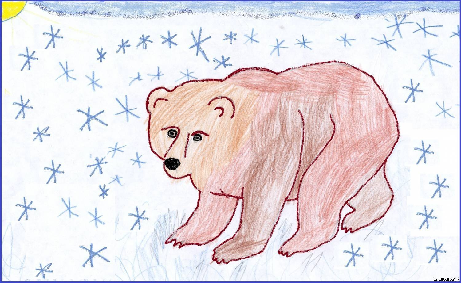 Детский рисунок медведь фото