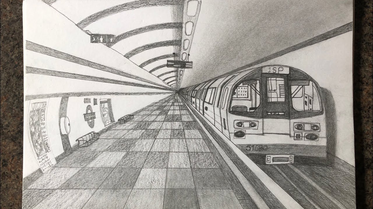 Детский рисунок метро простой фото
