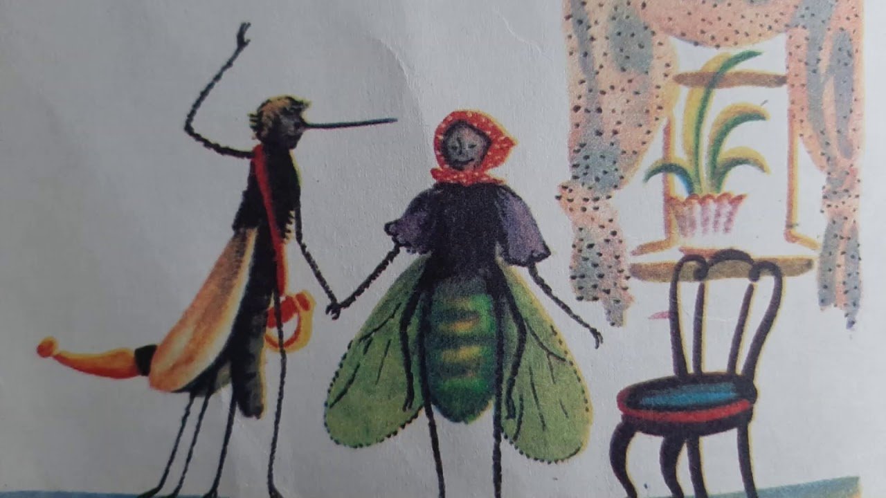 Детский рисунок муха цокотуха фото