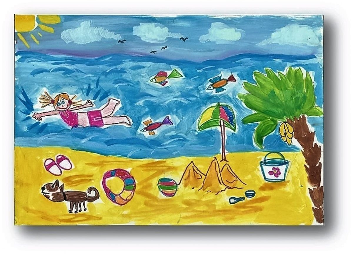 Детский рисунок на море отдых фото