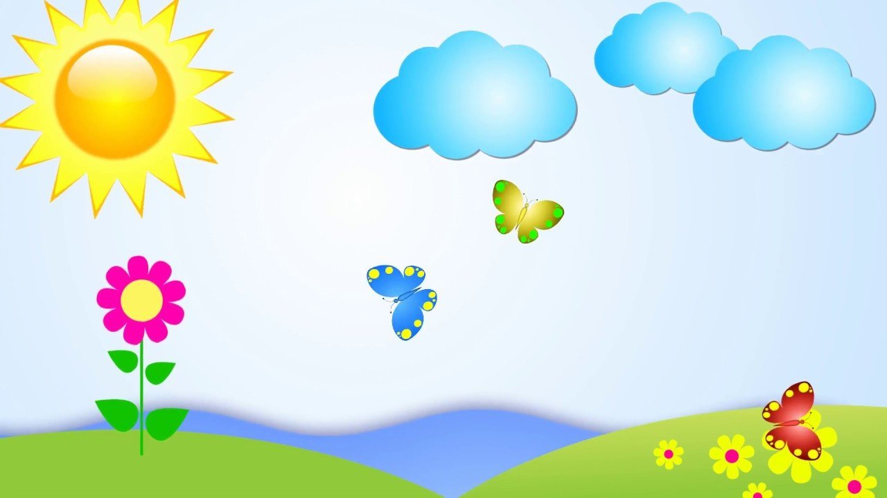 Детский рисунок облака с солнцем фото