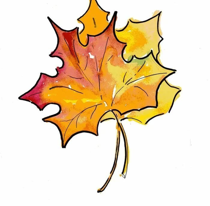 Детский рисунок осенние листья фото