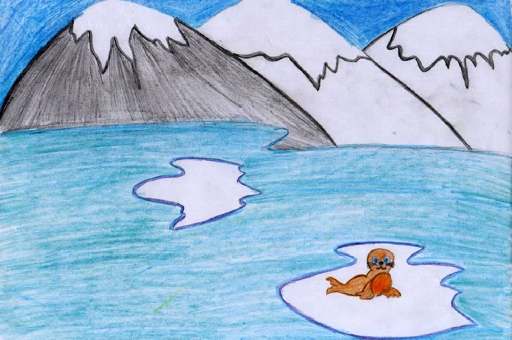 Детский рисунок озеро фото