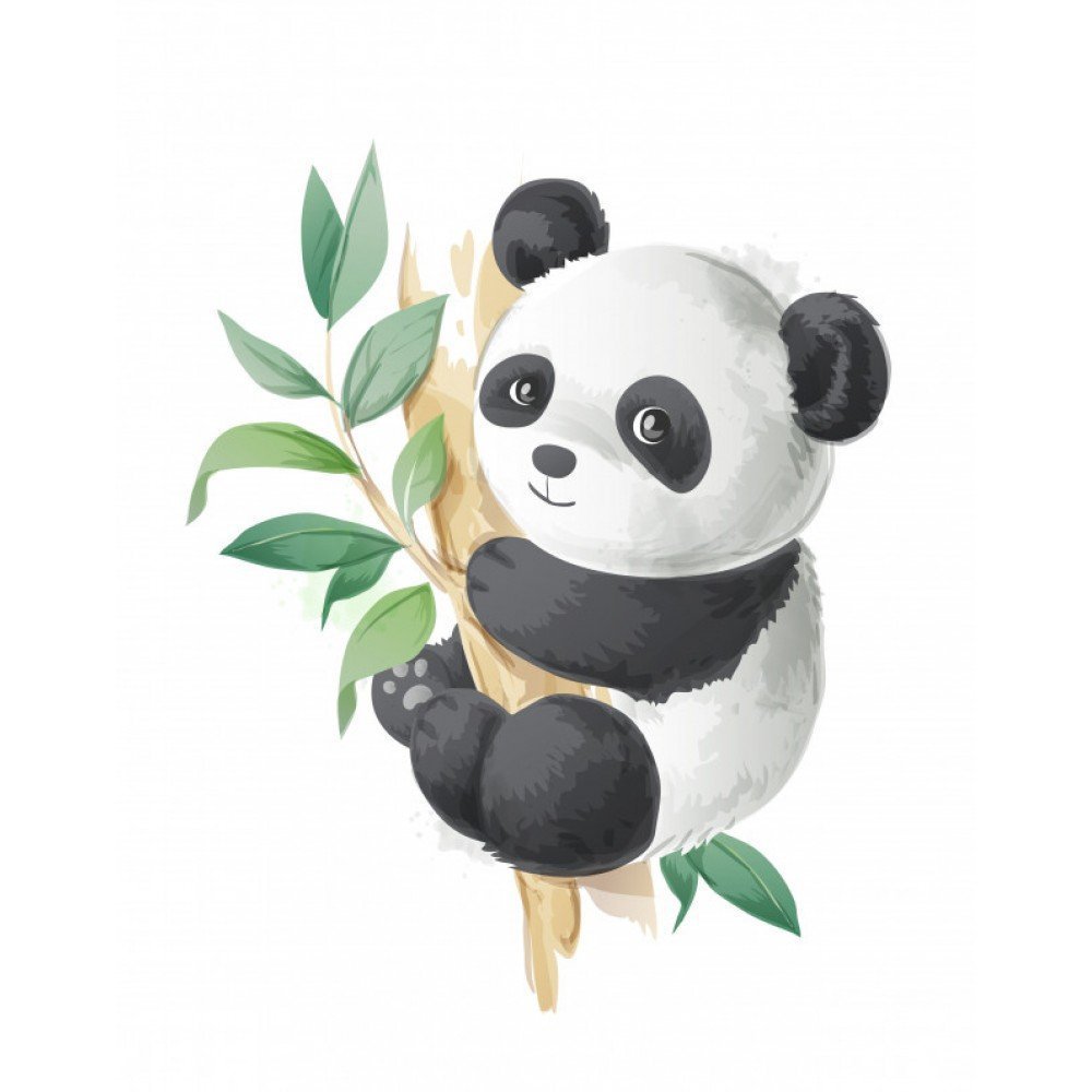 Детский рисунок панда на дереве фото