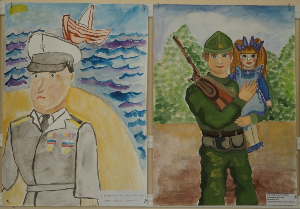Детский рисунок папа военный фото