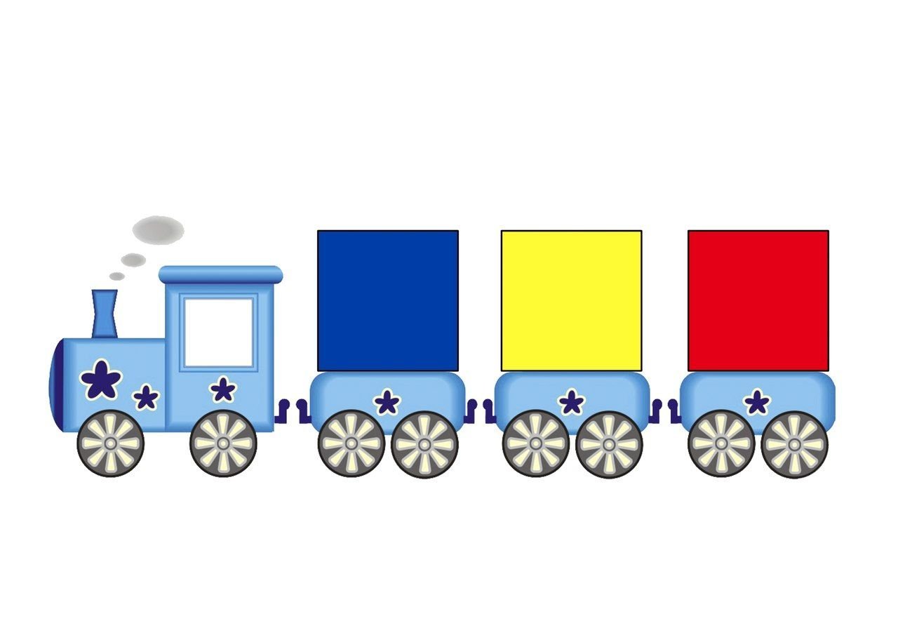 Детский рисунок паровозик с вагончиками фото