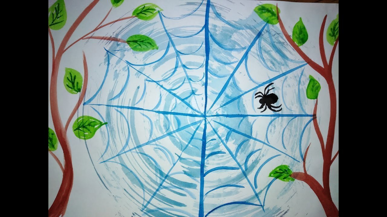 Детский рисунок паутинка фото