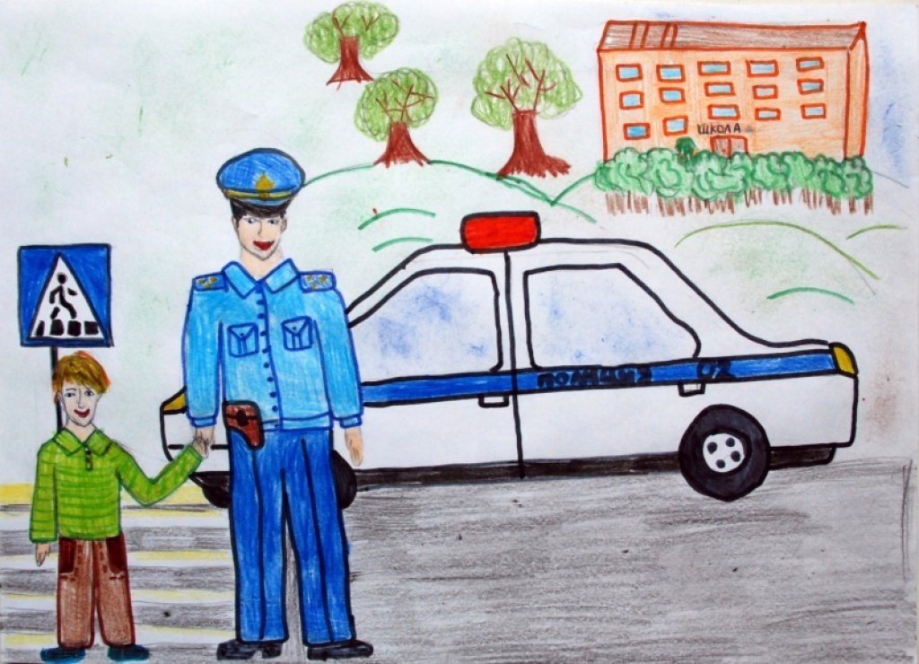 Детский рисунок полицейский глазами ребенка фото