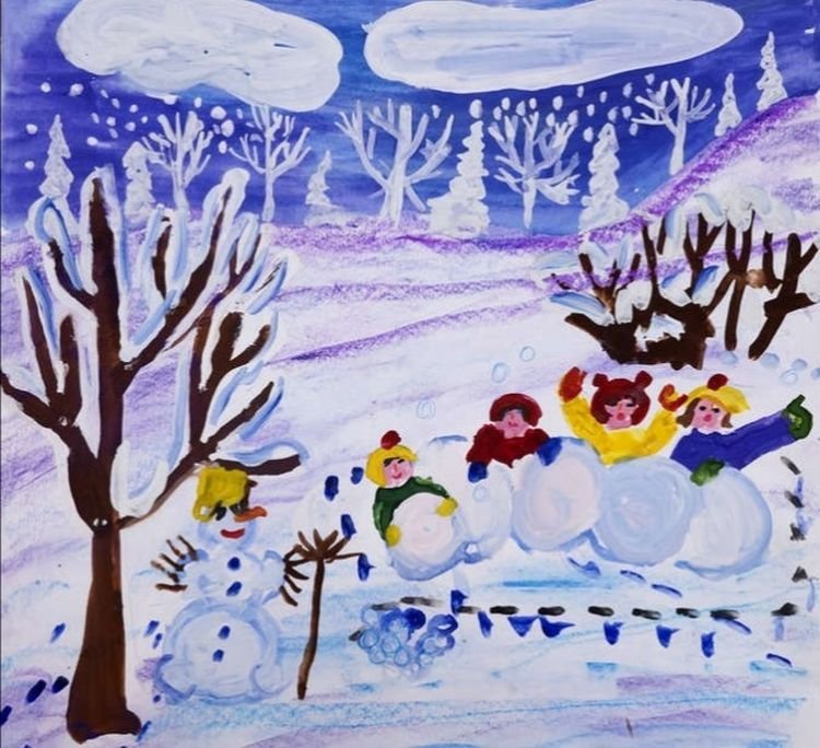Детский рисунок пришла зима фото