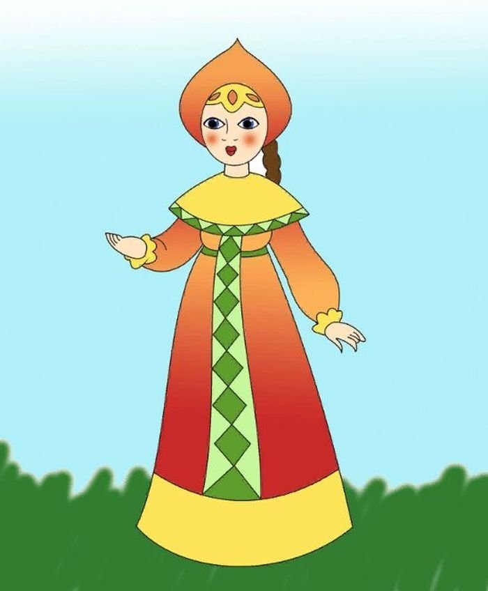 Детский рисунок русская красавица фото