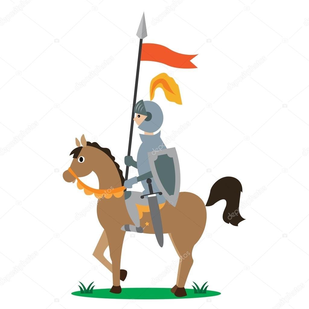 Детский рисунок рыцарь на коне фото