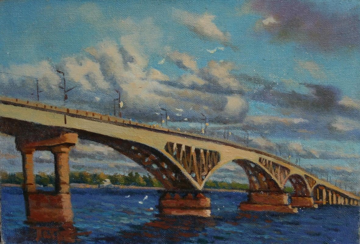 Детский рисунок саратовский мост фото