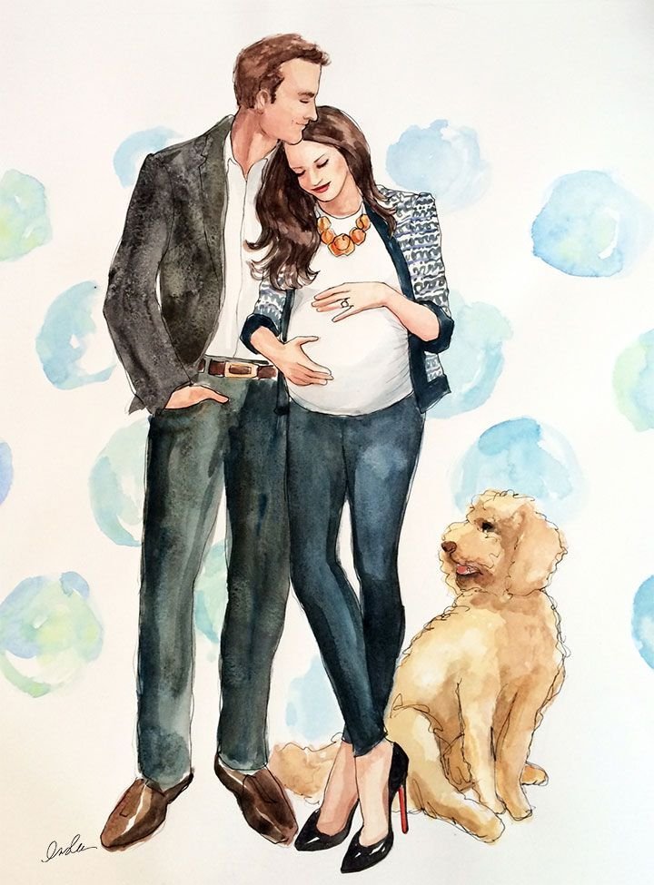 Детский рисунок семья с собакой фото