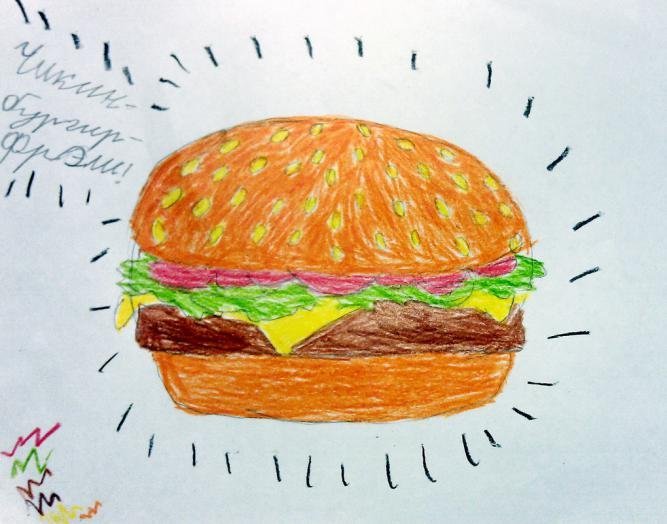 Детский рисунок сэндвича фото
