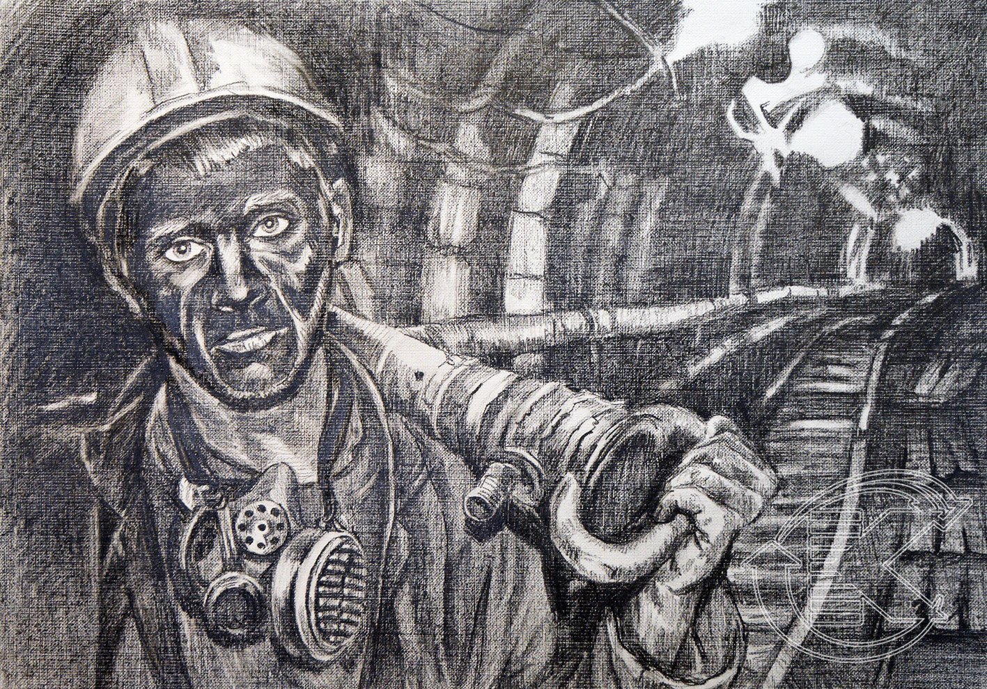 Детский рисунок шахтер фото