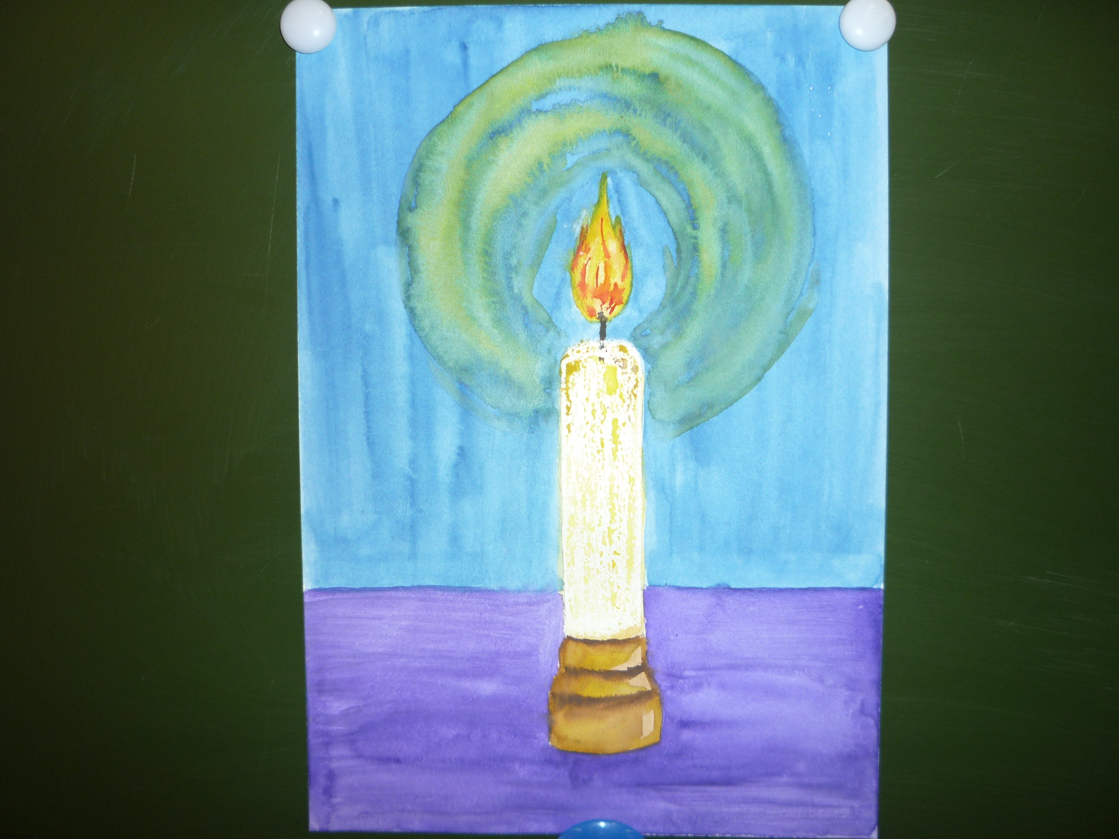 Детский рисунок свеча фото