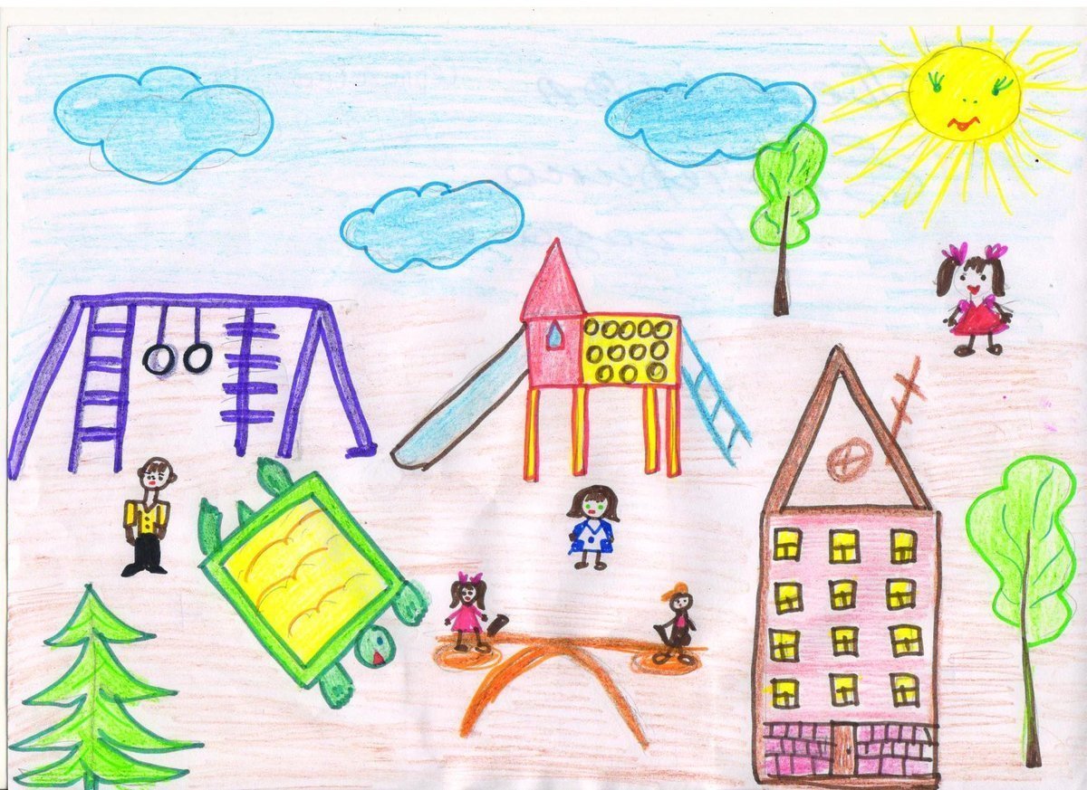 Детский рисунок своего города фото