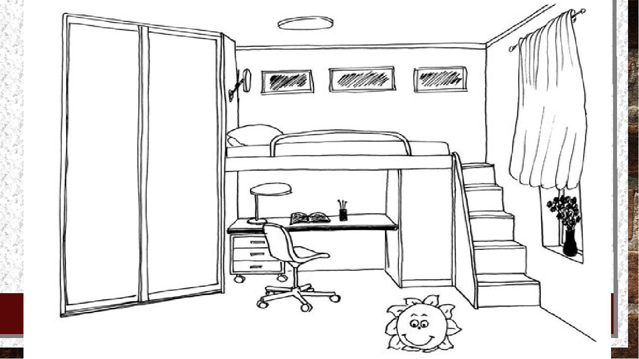 Детский рисунок своей комнаты фото