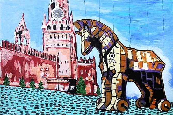 Детский рисунок троянского коня фото