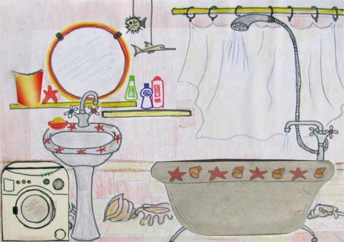 Детский рисунок ванная комната фото