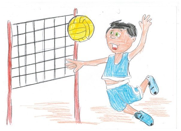 Детский рисунок волейболиста фото