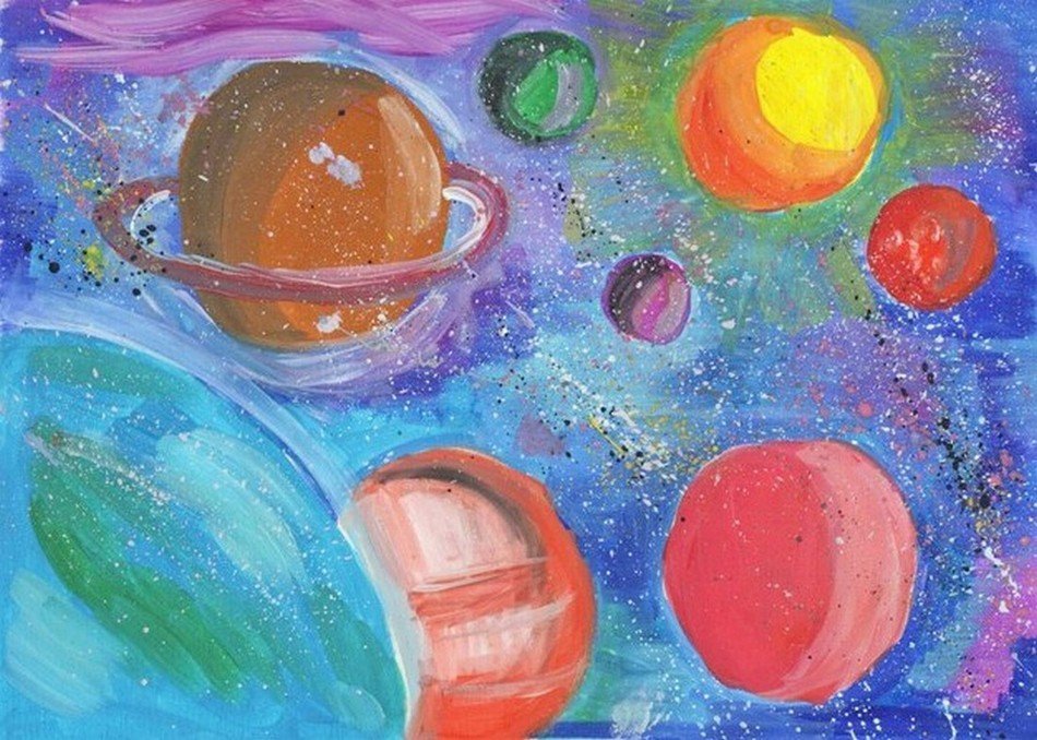 Детский рисунок вселенной фото