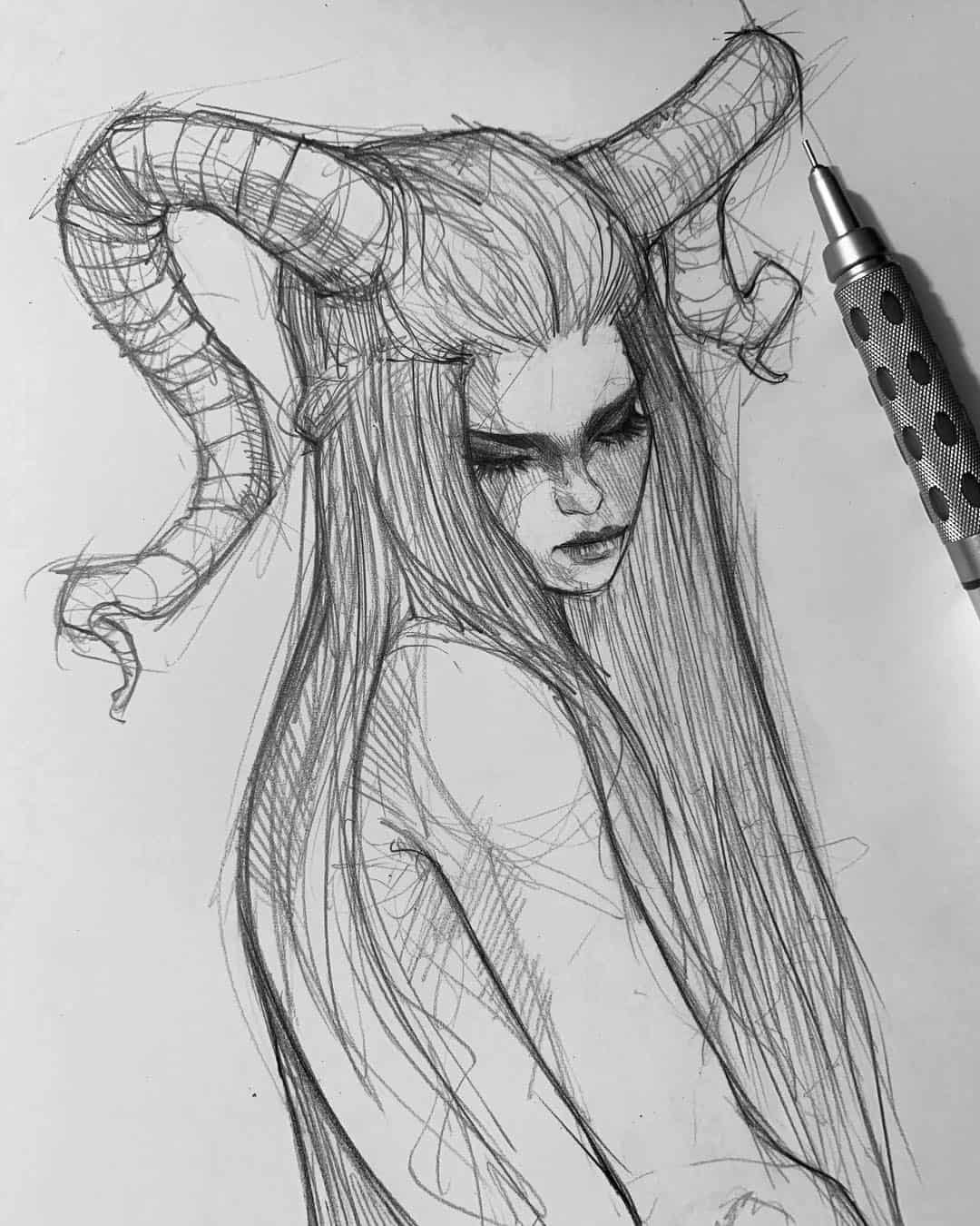 Девочка демон рисунок арт фото