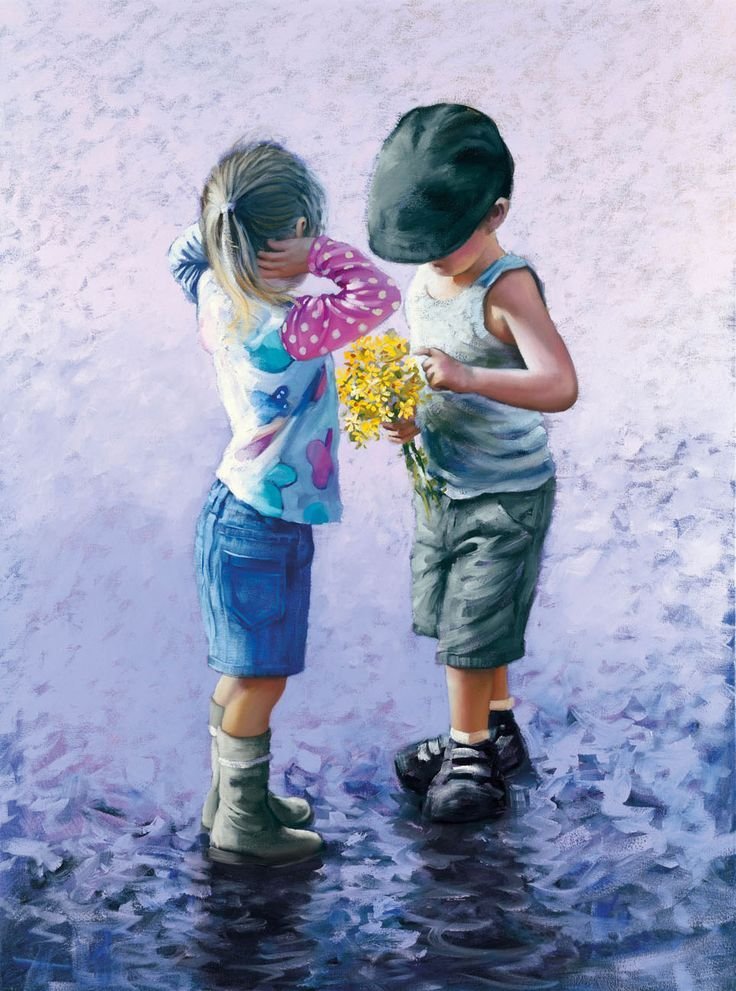 Девочка и мальчик рисунок арт фото