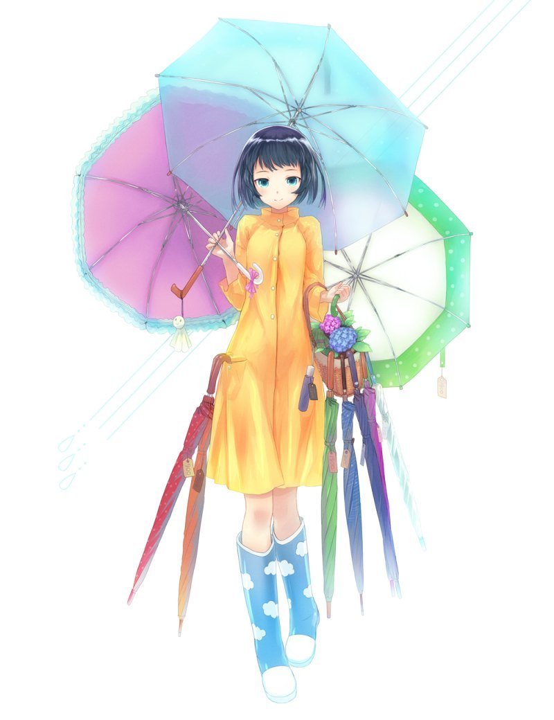 Девочка с зонтом рисунки аниме фото