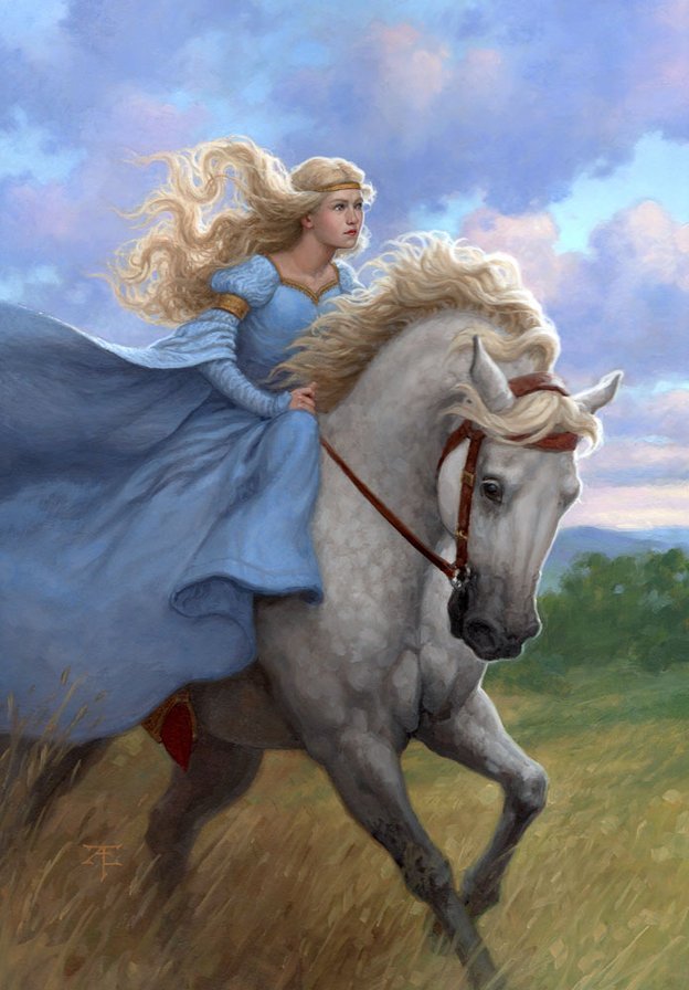 Девушка на лошади рисунок арт фото
