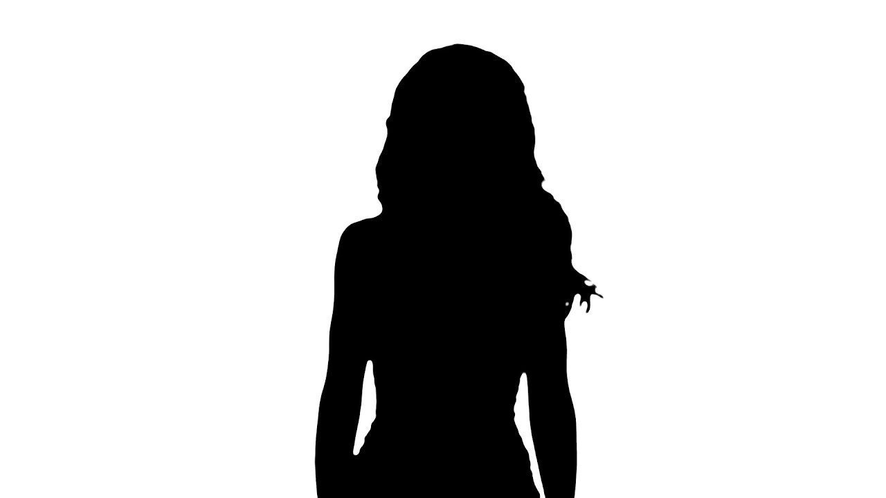 Девушка стоит спиной на прозрачном фоне фото