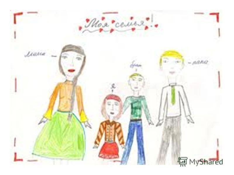 Диагностика детского рисунка моя семья фото