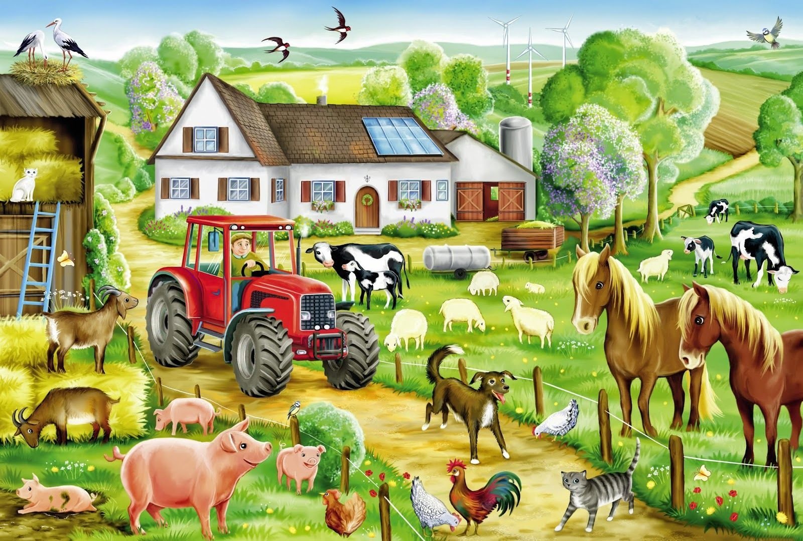 Домашние животные в деревне рисунок фото