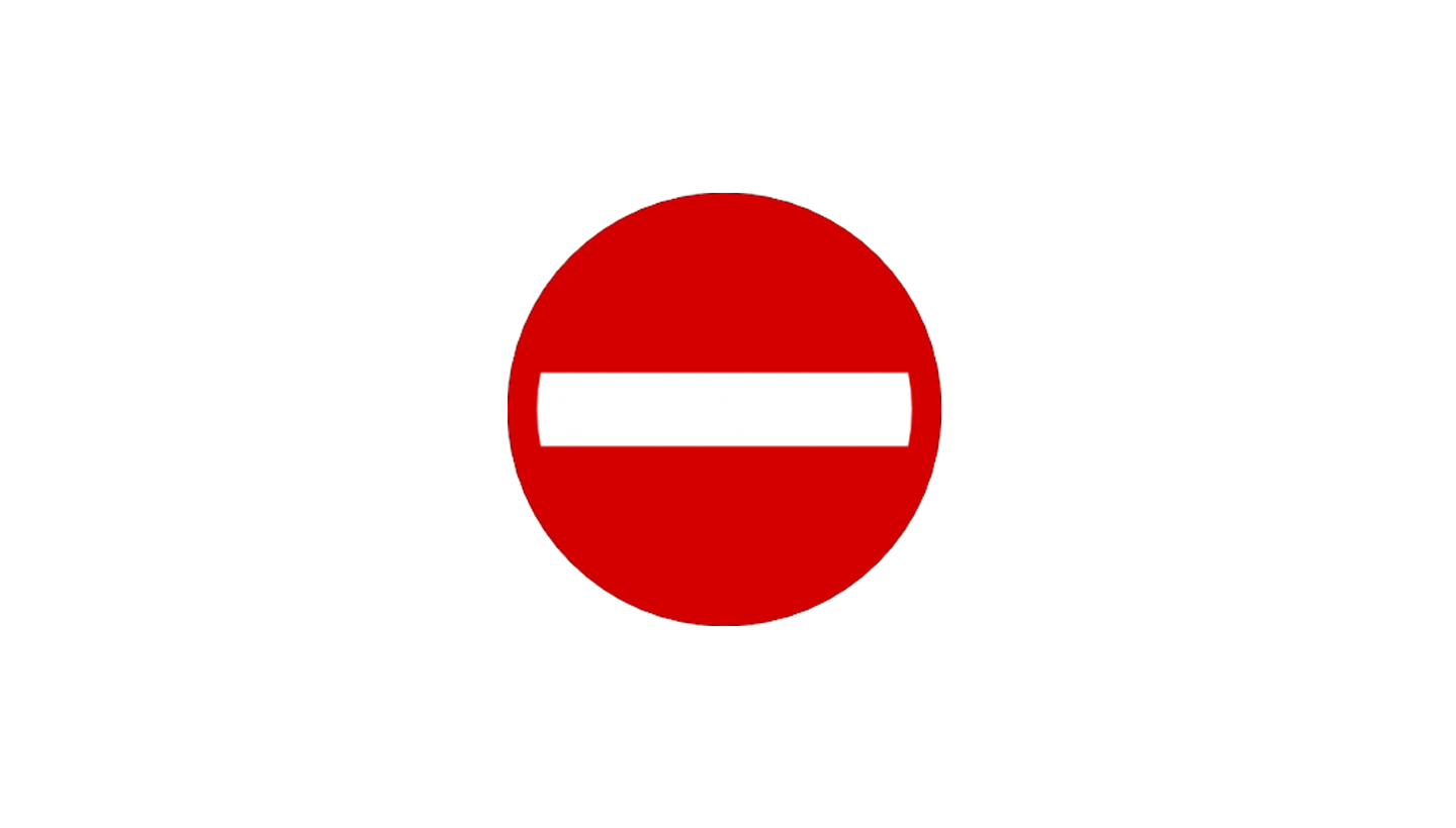 Дорожный знак въезд запрещен на прозрачном фоне фото