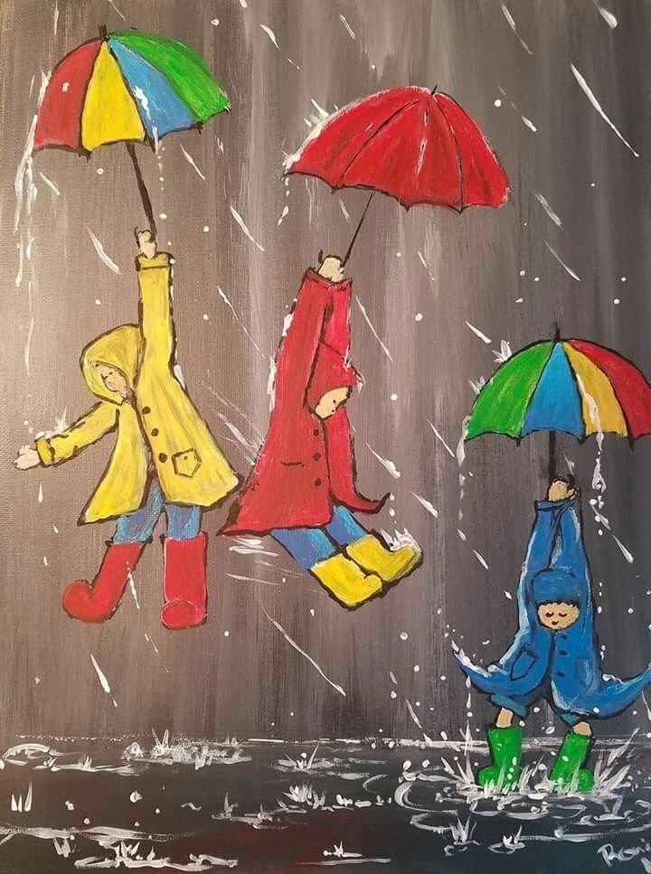 Дождик детские рисунки фото