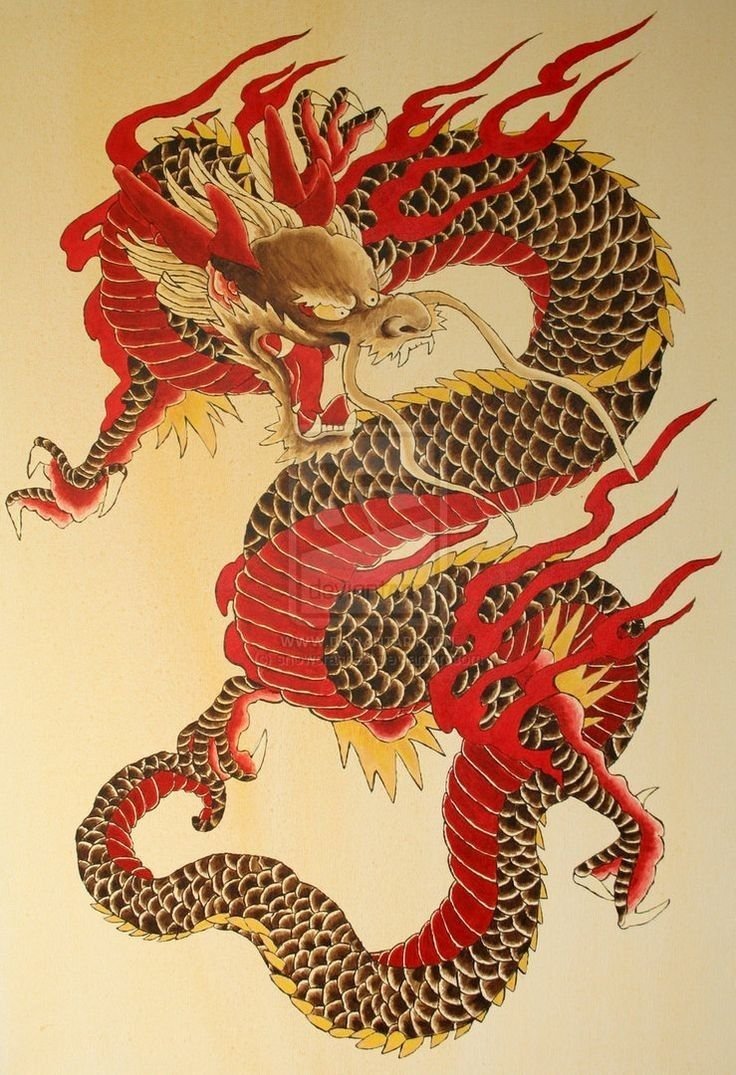 Дракон арт рисунок китайский фото