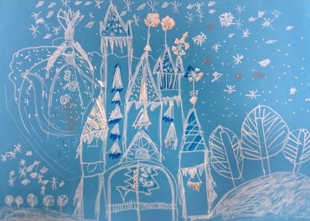 Дворец снежной королевы детские рисунки фото
