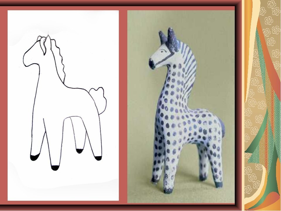 Дымковская лошадка рисунок для детей поэтапно фото