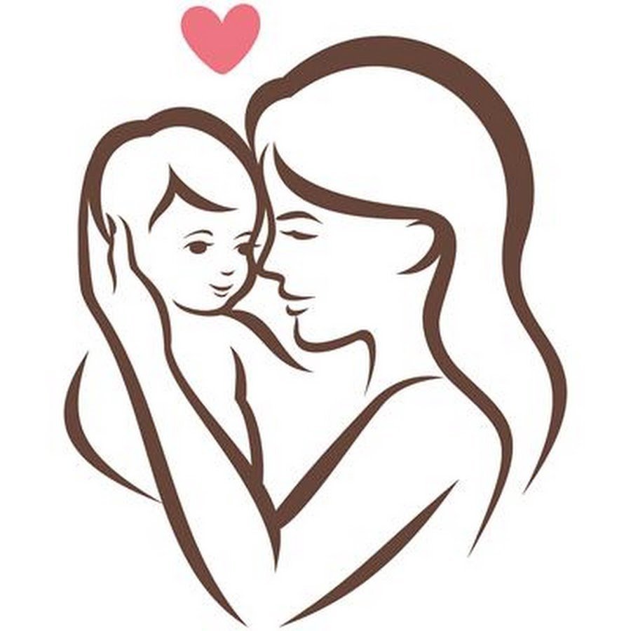Эскиз рисунка мама и ребенок фото