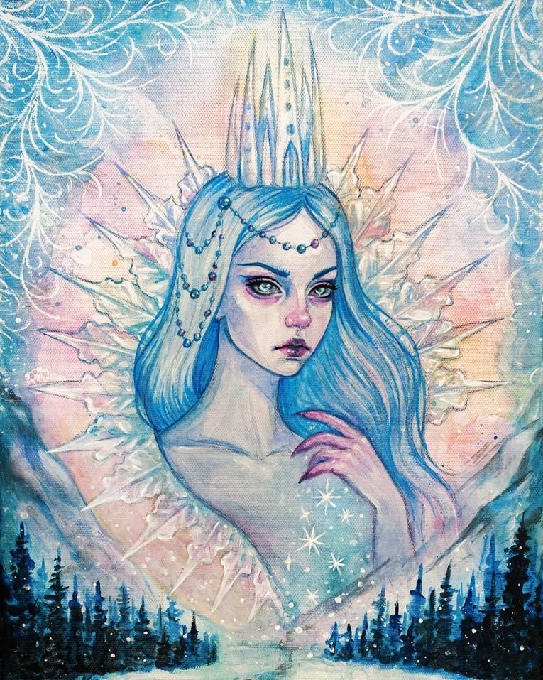Эскиз рисунка снежной королевы фото