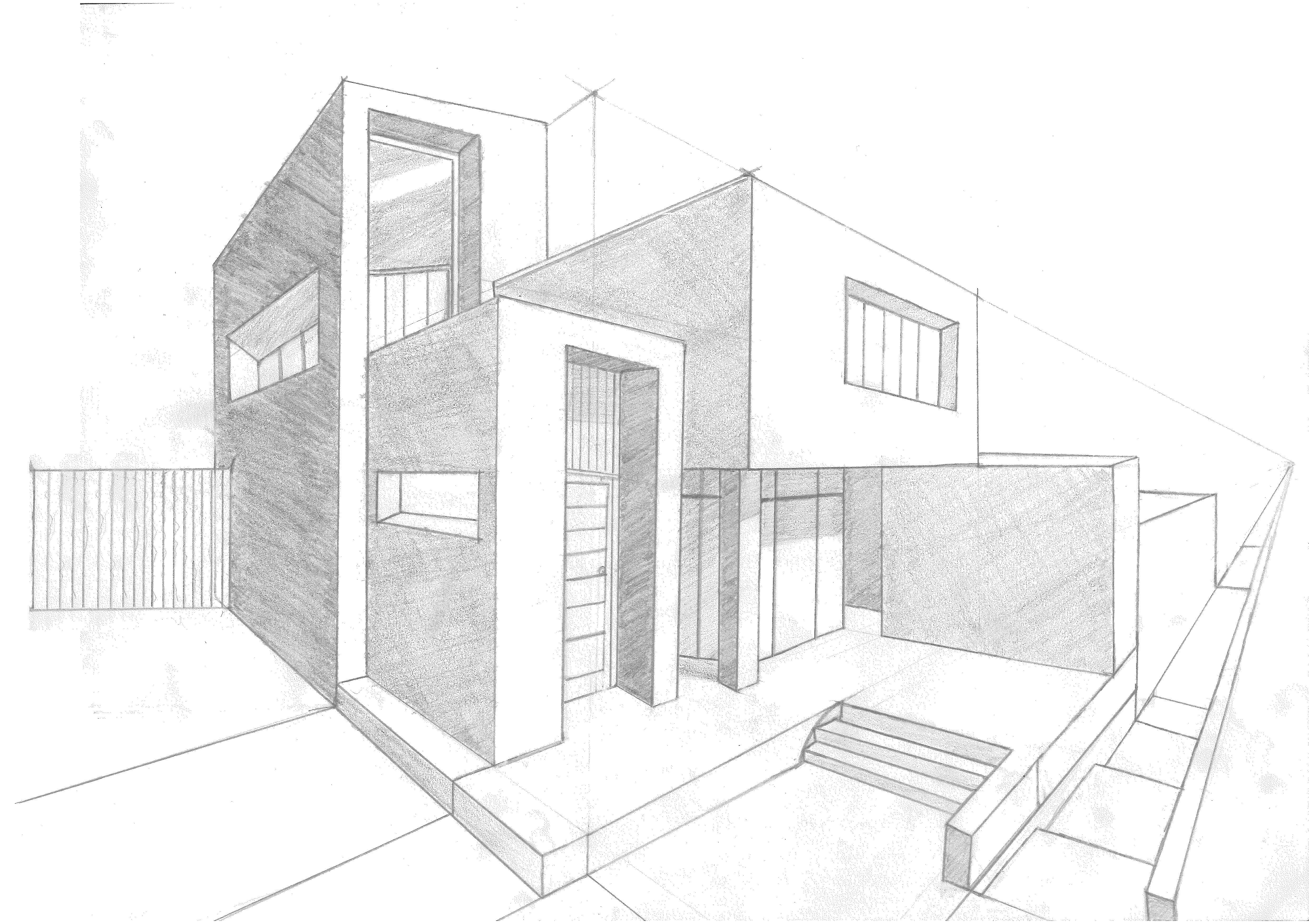 Эскиз современного дома рисунок фото