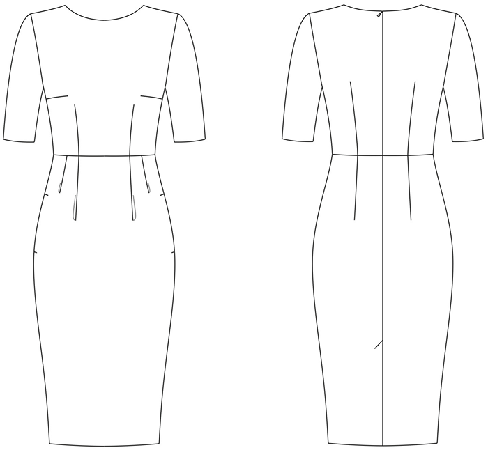 Эскиз технический рисунок платья фото