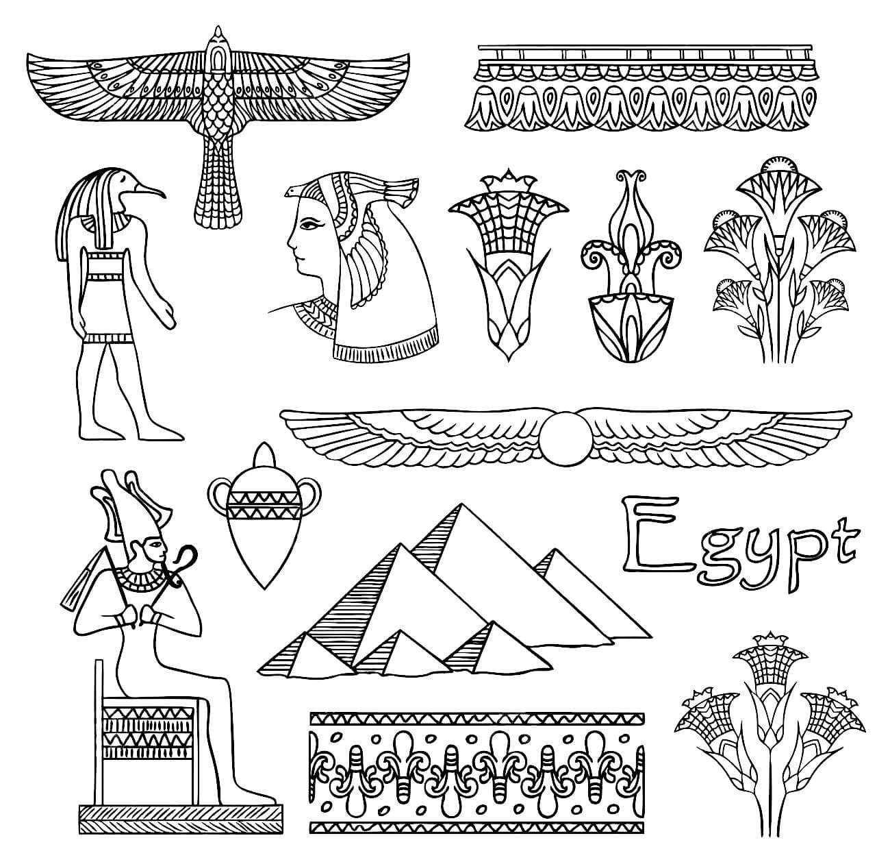 Эскиза египетских рисунков фото